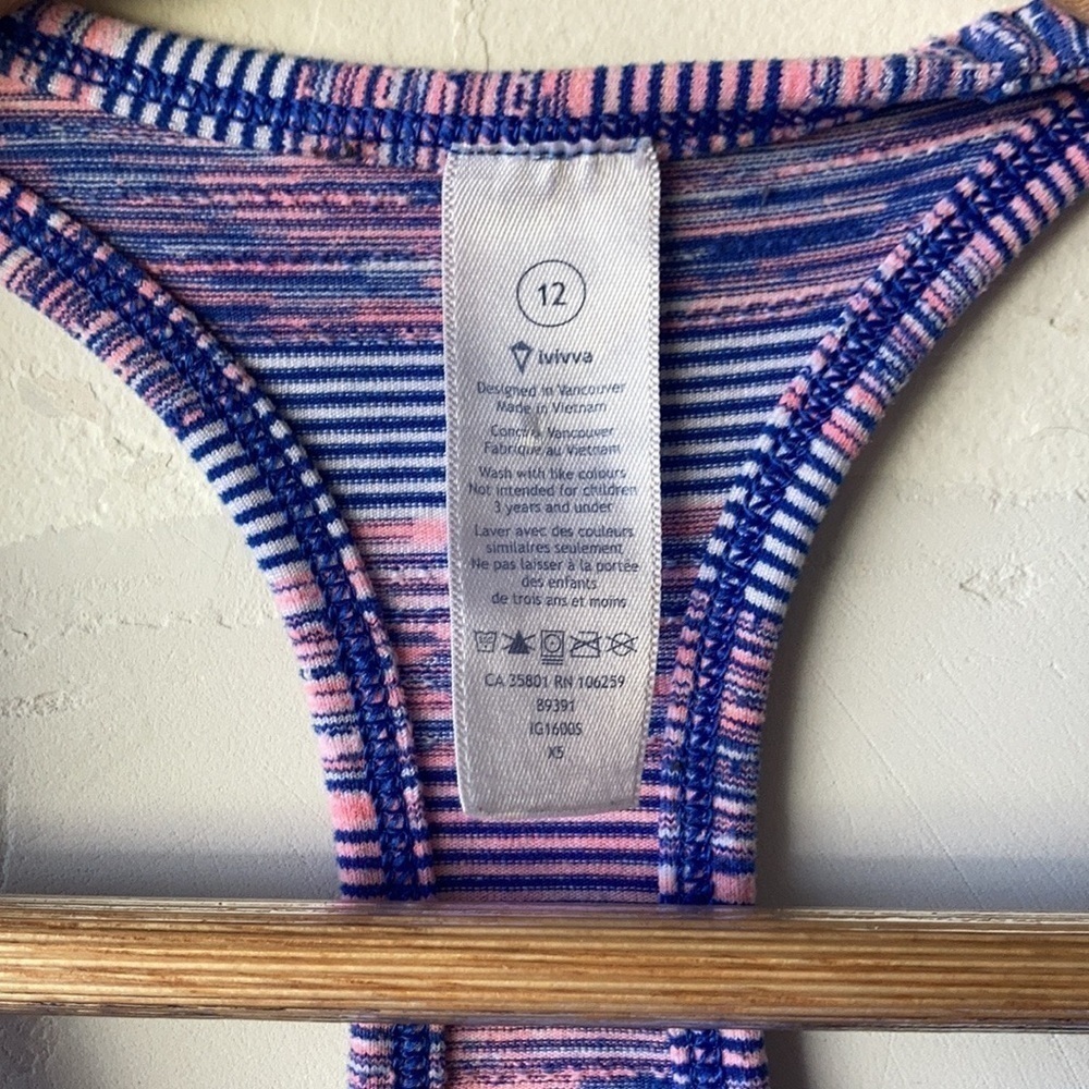 Ivivva Pink Striped Racerback Tank - Picture 3 of 5